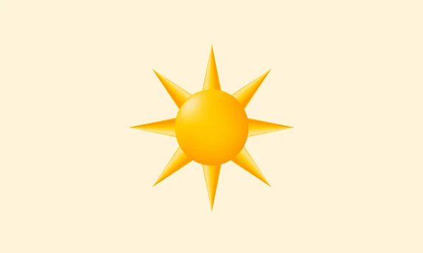 Μοναδική Ήλιο Ρεαλιστική Εικόνα Καλοκαίρι Απομονωμένο Φόντο Μοντέρνο Και Μοντέρνο — Διανυσματικό Αρχείο