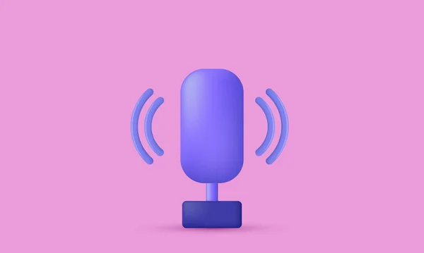 Einzigartige Realistische Vektor Mikrofon Symbol Isoliert Auf — Stockvektor