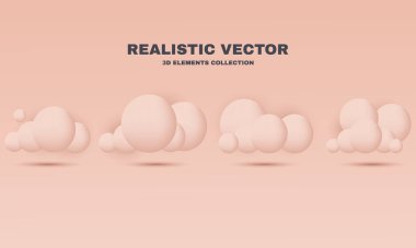 Benzersiz gerçekçi 3D dört simge bulutu oluşturdu.