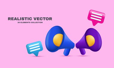 Benzersiz gerçekçi pazarlama konsepti 3D hoparlör vektör izole