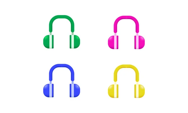 Auriculares Inalámbricos Únicos Overear Audio Gadget Escuchar Icono Concepto Aislado — Vector de stock