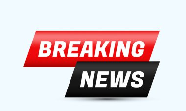 Eşsiz gerçekçi kırmızı ve siyah son dakika haberleri canlı TV 3D tasarımı izole edildi