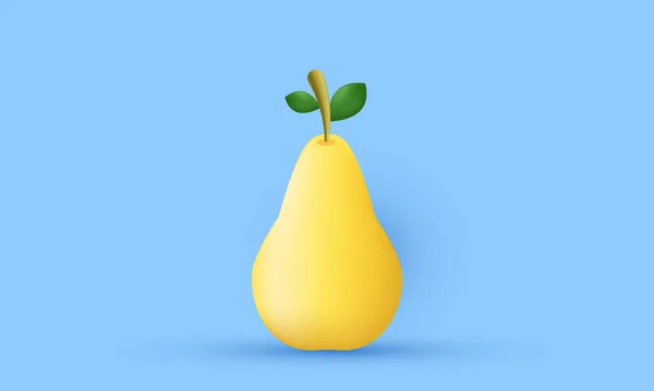 Unique Pear Render Fruits Vegetables Icon Isolated Background Trendy Modern — Stok Vektör