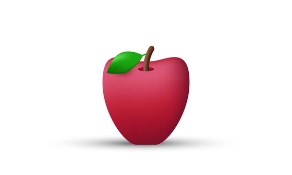 Unikalna Ikona Owoców Czerwonego Jabłka Odizolowana Tle Modny Nowoczesny Wektor — Wektor stockowy
