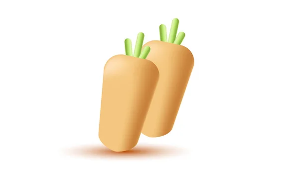 Unique Rendering Carrot Icon Orange Isolated Background Trendy Modern Vector — Stok Vektör