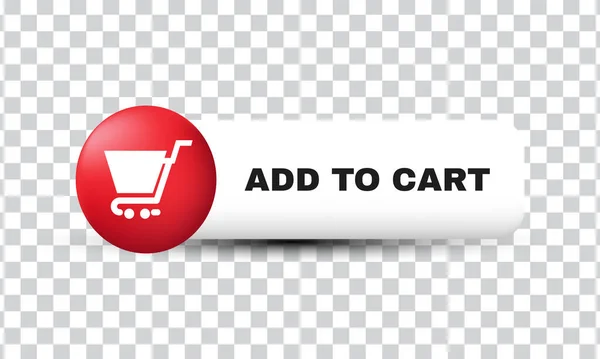 Unique Add Cart Red Color Button Web Icon Design Isolated — Stock Vector