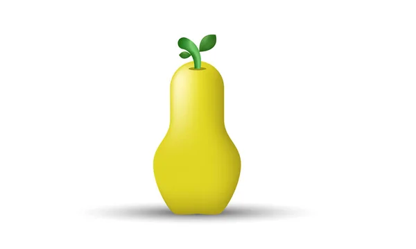 Unique Yellow Cute Pear Design Isolated Background Trendy Modern Vector — Stok Vektör