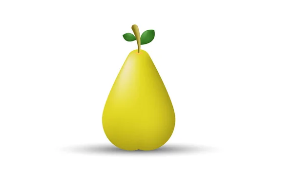 Unique Yellow Cute Pear Design Isolated Background Trendy Modern Vector — 图库矢量图片