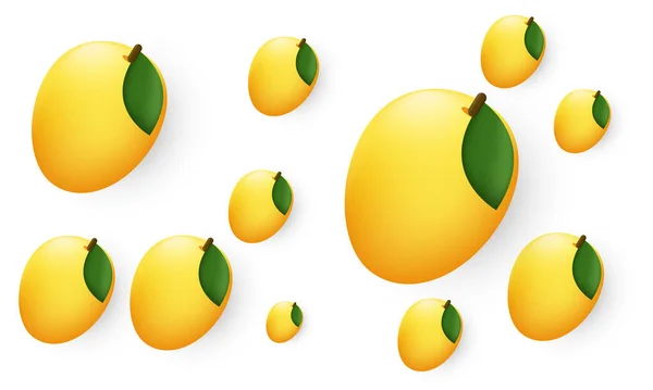 Unique Yellow Fresh Half Peeled Nutritious Mango Vector Icon Isolated — Vector de stock