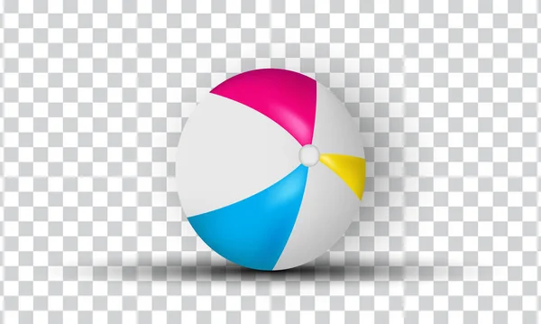 Uniek Realistisch Beach Ball Icon Ontwerp Geïsoleerd Transparante Achtergrond Trendy — Stockvector