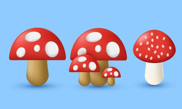 Unique Set Mushroomy Vegetables Illustration Design Icon Isolated Background Trendy — Stock Vector