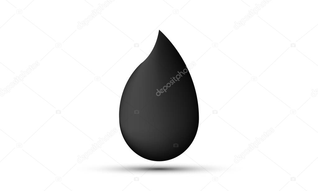 unique 3d black oil drop concept design icon isolated on background.Trendy and modern vector in 3d style.