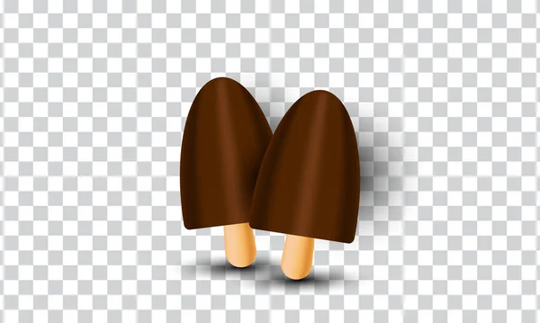 Unique Creative Brown Ice Cream Object Design Icon Isolated Transparant — Image vectorielle