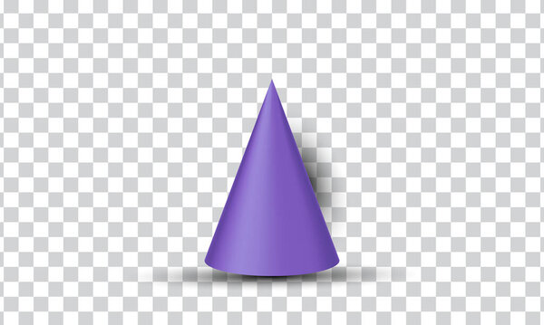 unique creative 3d cone geometric shape object design icon isolated on transparant background.Trendy and modern vector in 3d style.