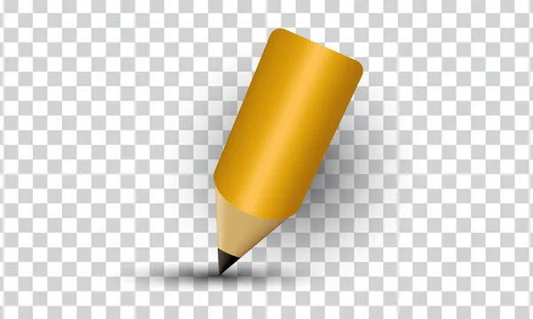 Unique Vector Yellow Pencil Concept Design Icon Isolated Transparant Background — Stockový vektor