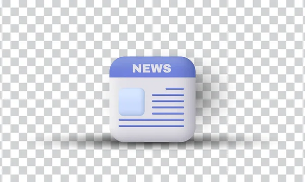 Unique Cartoon Style Minimal Newspaper Icon Design Isolated Transparant Background — Image vectorielle
