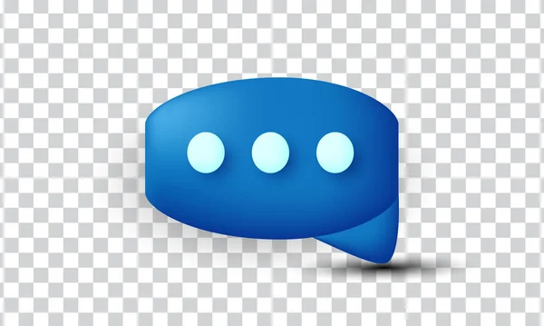 Unique Creative Blue Speech Dialog Bubble Icon Isolated Transparant Background — Image vectorielle