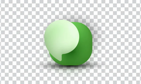 Unique Creative Minimal Cartoon Green Bubble Icon Isolated Transparant Background — Stock Vector