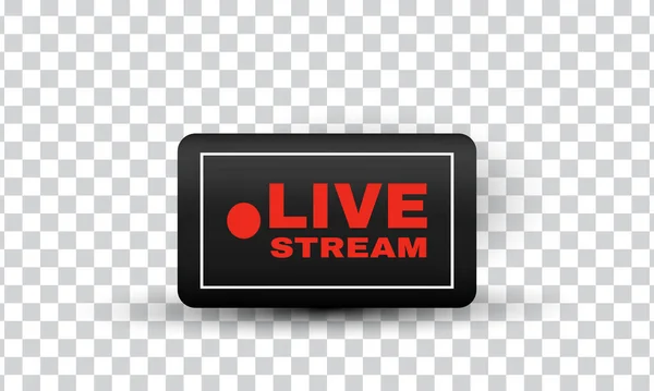 Unique Creative Style Black Live Streaming Design Icon Isolated Transparant — Stok Vektör