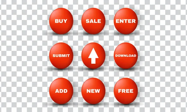 Unique Creative Style Button Red Icon Isolated Transparant Background Trendy —  Vetores de Stock