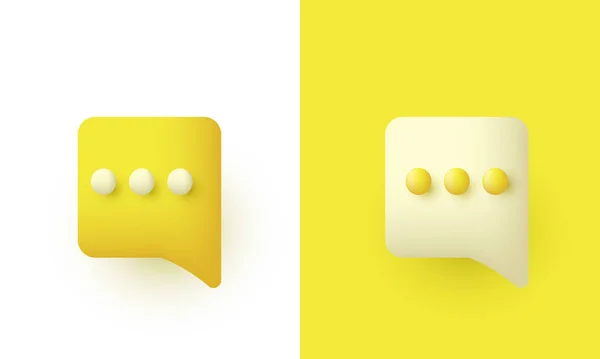 Unique Realistic Two Yellow Bubble Message Chatting Realistic Design Isolated — Stok Vektör