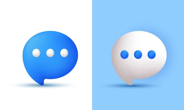 Unique Realistic Two Cute Bubble Message Chatting Realistic Design Isolated — Image vectorielle