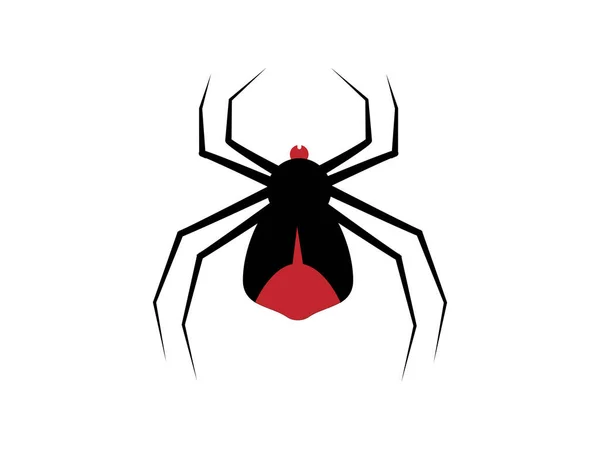 Cartoon Image Large Black Red Spider White Background — Stock Vector