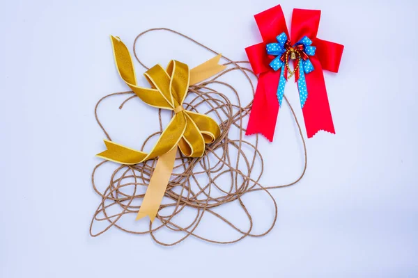 缎带是礼物或卡片设计的装饰品 — 图库照片