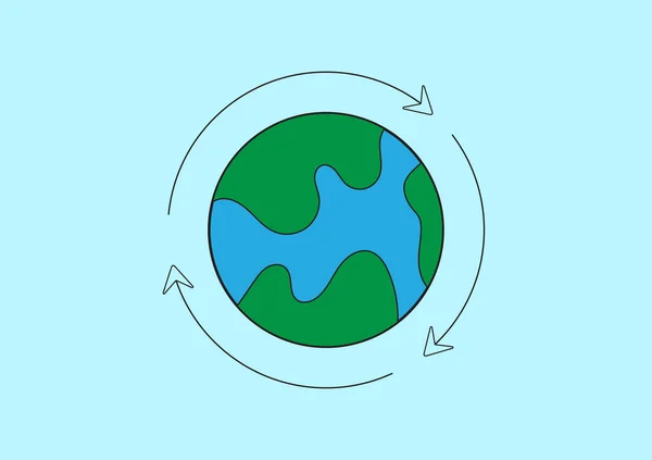 Recyclage Pour Sauver Monde Afin Réduire Réchauffement Climatique — Image vectorielle