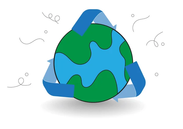 拯救世界以减少全球变暖的循环利用 — 图库矢量图片