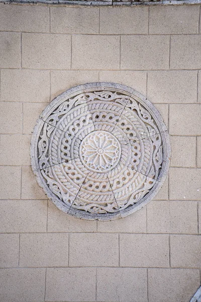 Antik Vägg Dekoration Form Cirkulär Blomma — Stockfoto