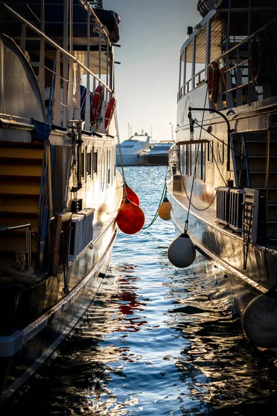 Boats Side Protection Called Fenders — стокове фото