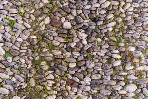 Antique Path Way Made Smooth Stone Sea — Stock Photo, Image