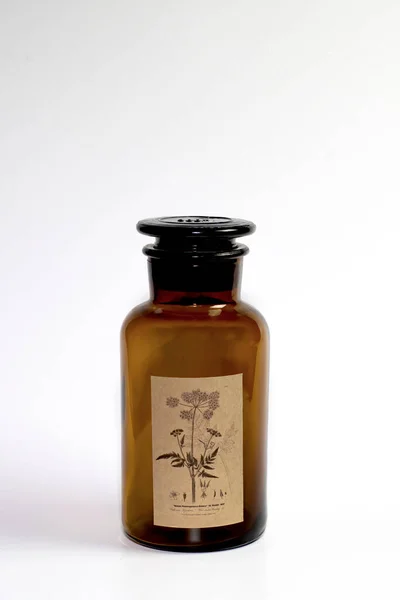 Botella Marrón Oscuro Botánica Monógama Británica Baxter 1837 —  Fotos de Stock