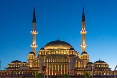 Gece Taksim Camii öngörünümü. 