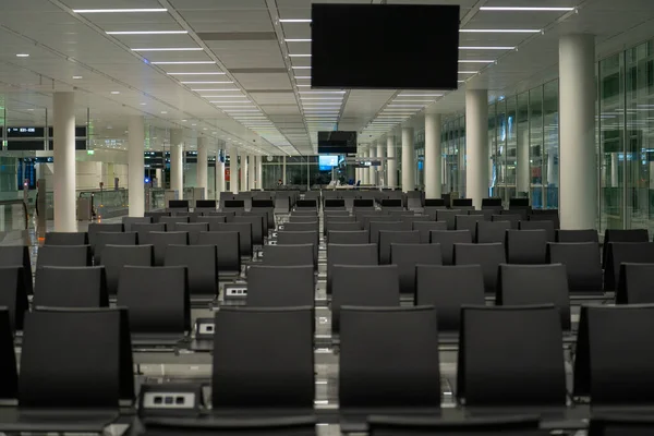 Germany Munich Airport Empty Passenger Seats Night — Foto de Stock