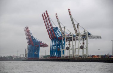 Container terminal at the port Hamburg ,Four high performance container terminals.