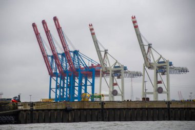 Container terminal at the port Hamburg ,Four high performance container terminals.