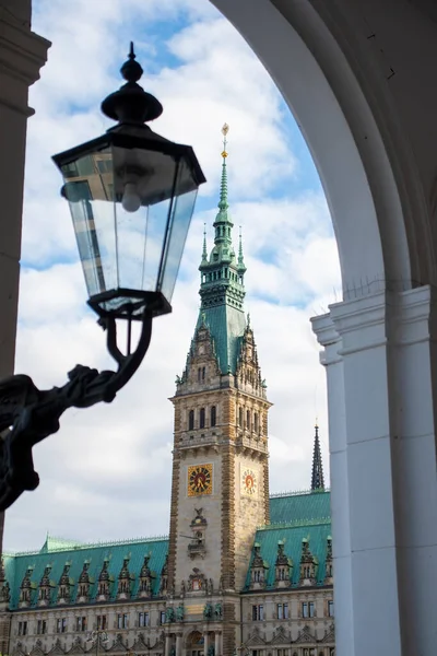 Hamburg City Hall is the seat of local government of the Free and Hanseatic City of Hamburg view from the Alsterarkaden.
