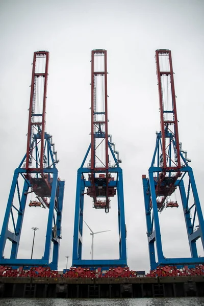 Container Terminal Port Hamburg Four High Performance Container Terminals — Stock Photo, Image