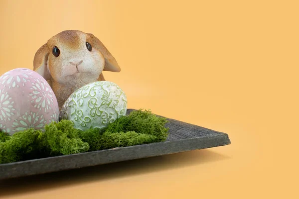 ウサギとイースターエッグ — ストック写真