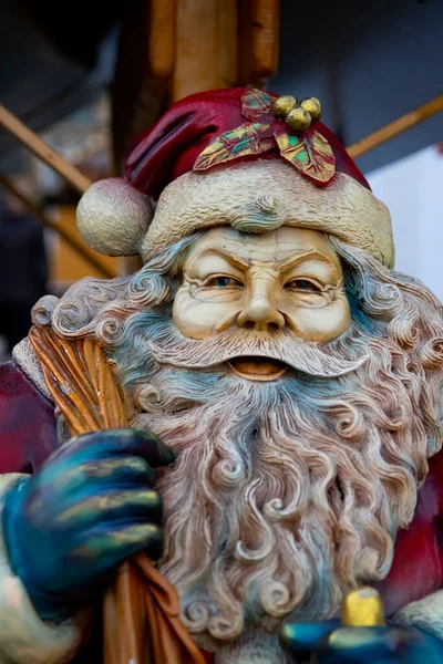 Santa Claus statue face close up