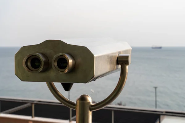Close Coin Operated Binoculars Sea Sunset — Stock Photo, Image