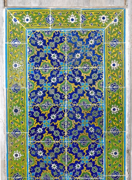 Ancient Ottoman Handmade Turkish Tiles with floral patterns from Topkapi Palace in Istanbul, Turkey.Internal wall of topkapi in Istanbul