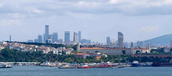 Stanbul Stanbul Daki Stanbul Gökdelenleri Stanbul Daki Taşımacılığını Gösteren Panoramik — Stok fotoğraf