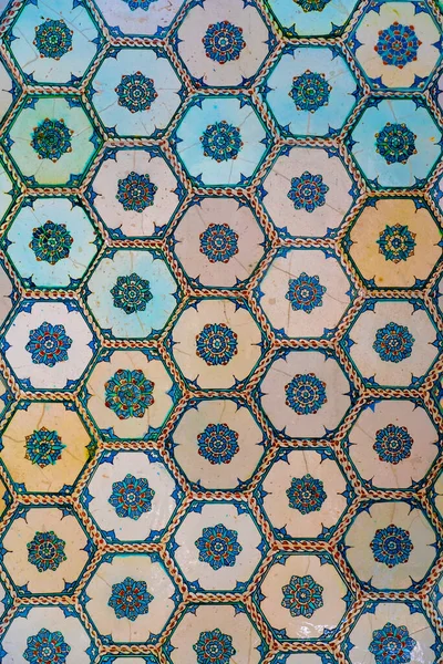 Antigos Azulejos Turcos Artesanais Otomanos Com Padrões Florais Palácio Topkapi — Fotografia de Stock