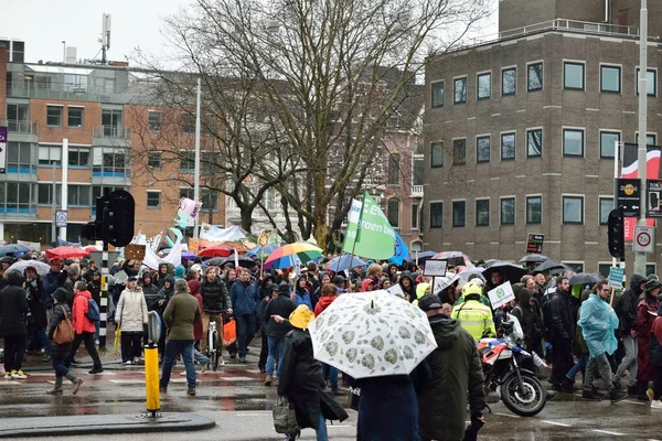 Holanda Amsterdam Manifestaciones Marchan Por Políticas Cambio Climático Más Fuertes —  Fotos de Stock