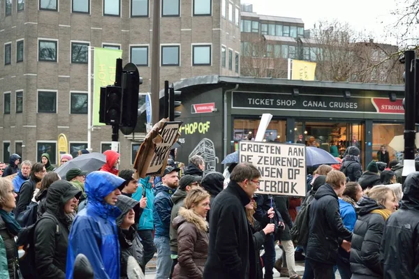 Holanda Amsterdam Manifestaciones Marchan Por Políticas Cambio Climático Más Fuertes —  Fotos de Stock