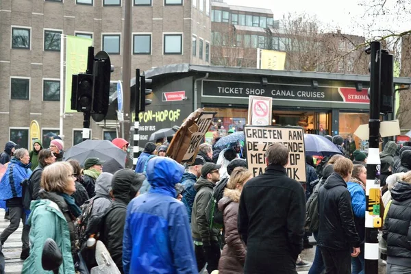 Holanda Amsterdam Manifestaciones Marchan Por Políticas Cambio Climático Más Fuertes —  Fotos de Stock