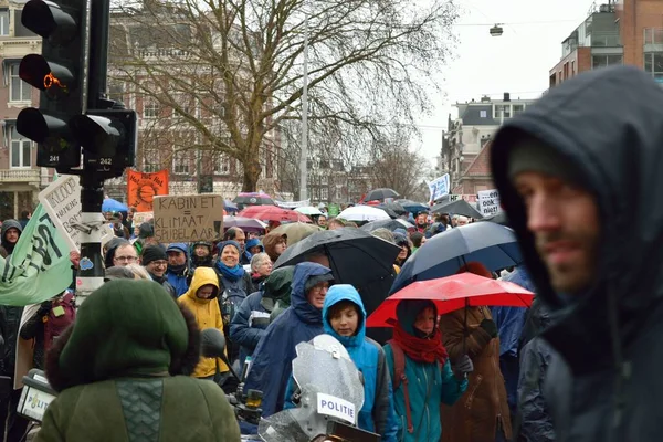 Holanda Amsterdam Manifestaciones Marchan Por Políticas Cambio Climático Más Fuertes —  Fotos de Stock